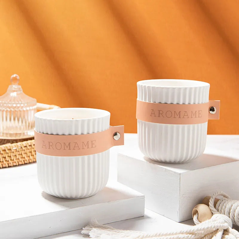 soy wax candles luxury concrete jar lid with wooden wick