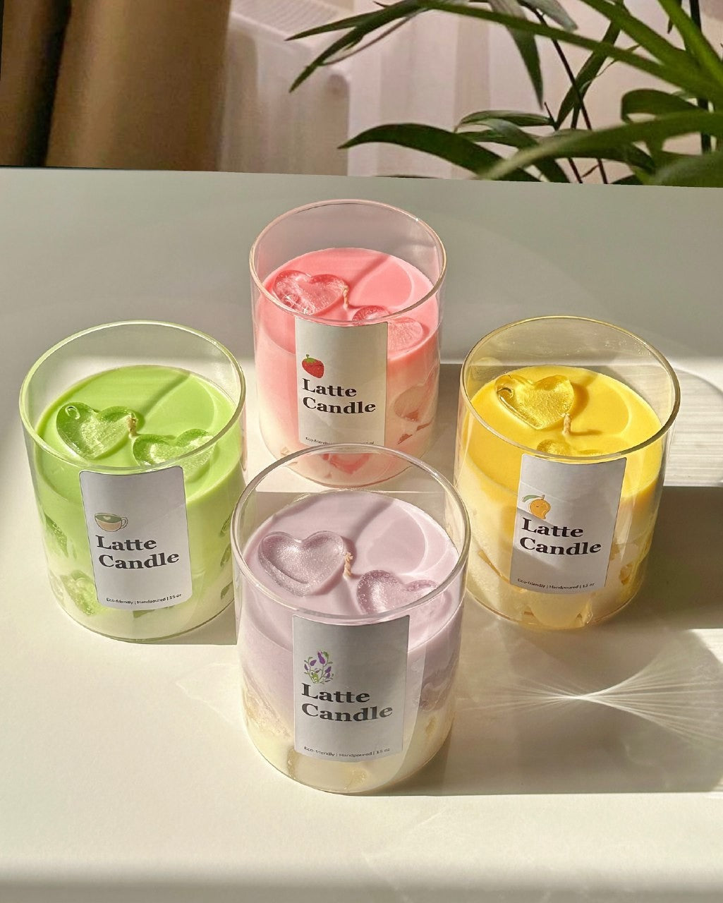 valentines day jar candles heart candle fruit latte candle
