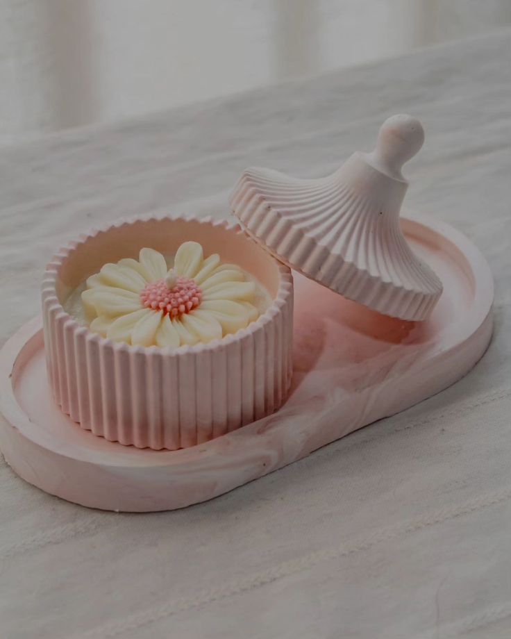 jasmine daisy ribbed jar candle concrete gypsum jar candle