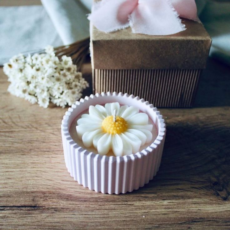 jasmine daisy ribbed jar candle concrete gypsum jar candle