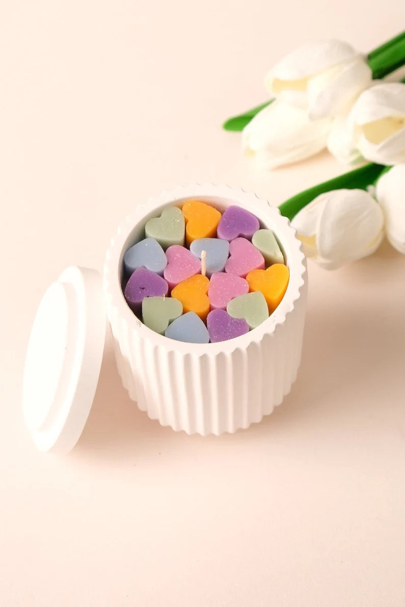 soy wax hearts candles luxury concrete jar lid fragrance candles
