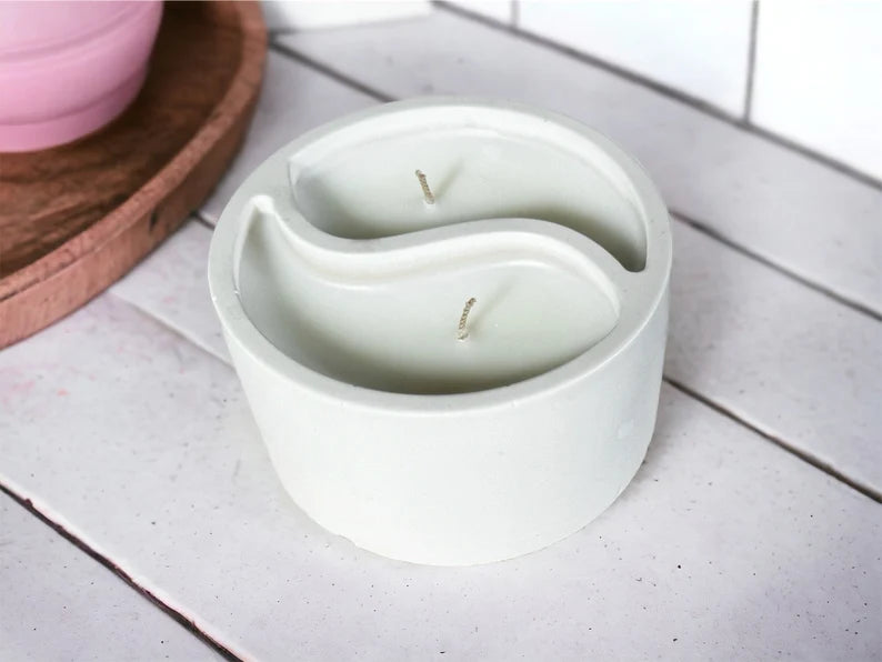 ying yang concrete gypsum candle balance nontoxic concrete candle
