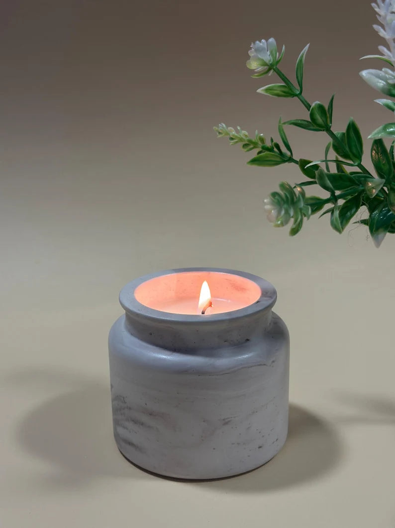jar scented candle pure a chunks scented wax luxury concrete handcrafted filled candle jar candle