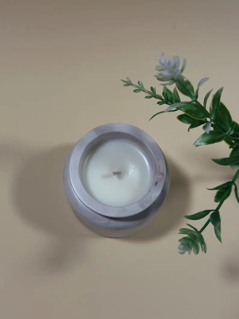 jar scented candle pure a chunks scented wax luxury concrete handcrafted filled candle jar candle