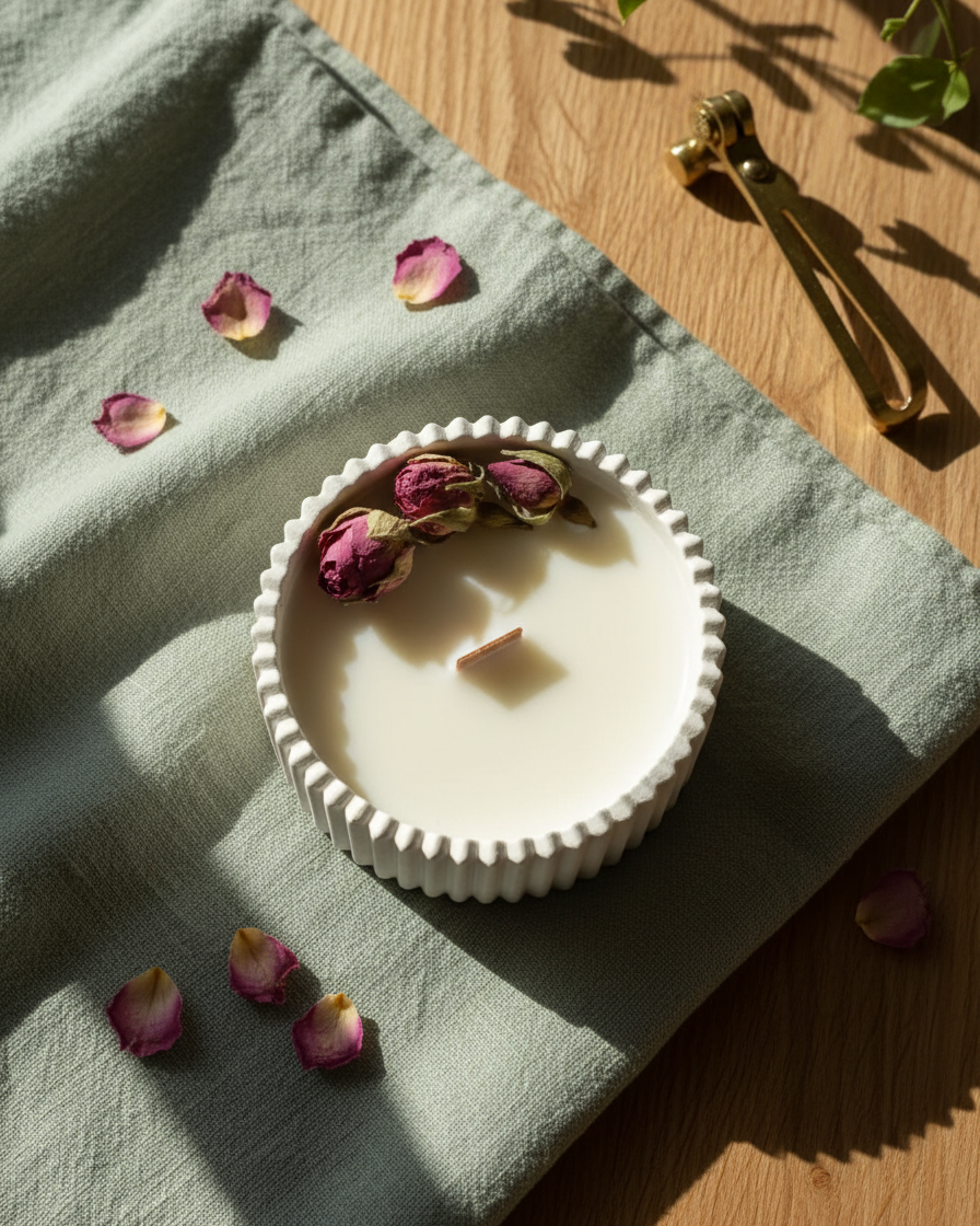 scented rose candle concrete gypsum jar without lid india karessa candles