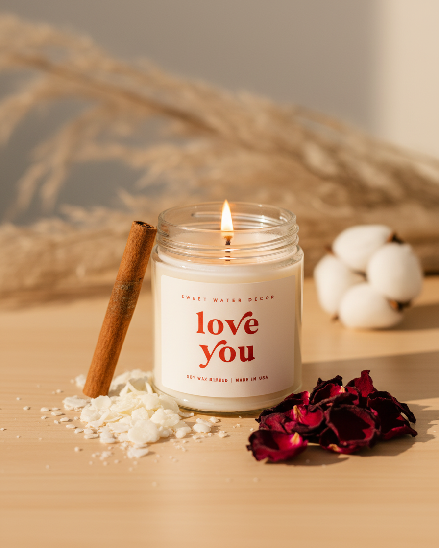 valentines i love you message scented jar candle india karessa candles