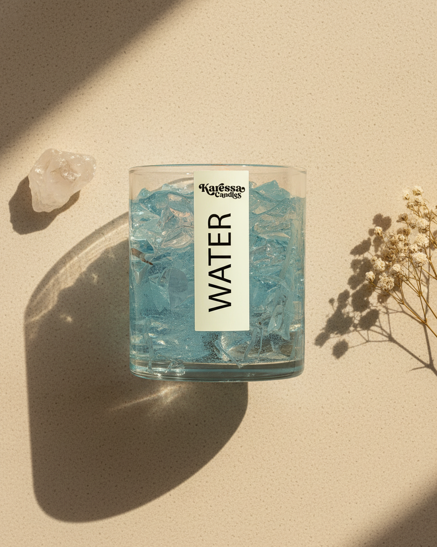 iced water gel wax candle ocean breeze scented india karessa candles