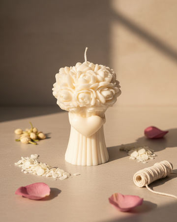 big rose bouquet candle large valentines day gift india karessa candles