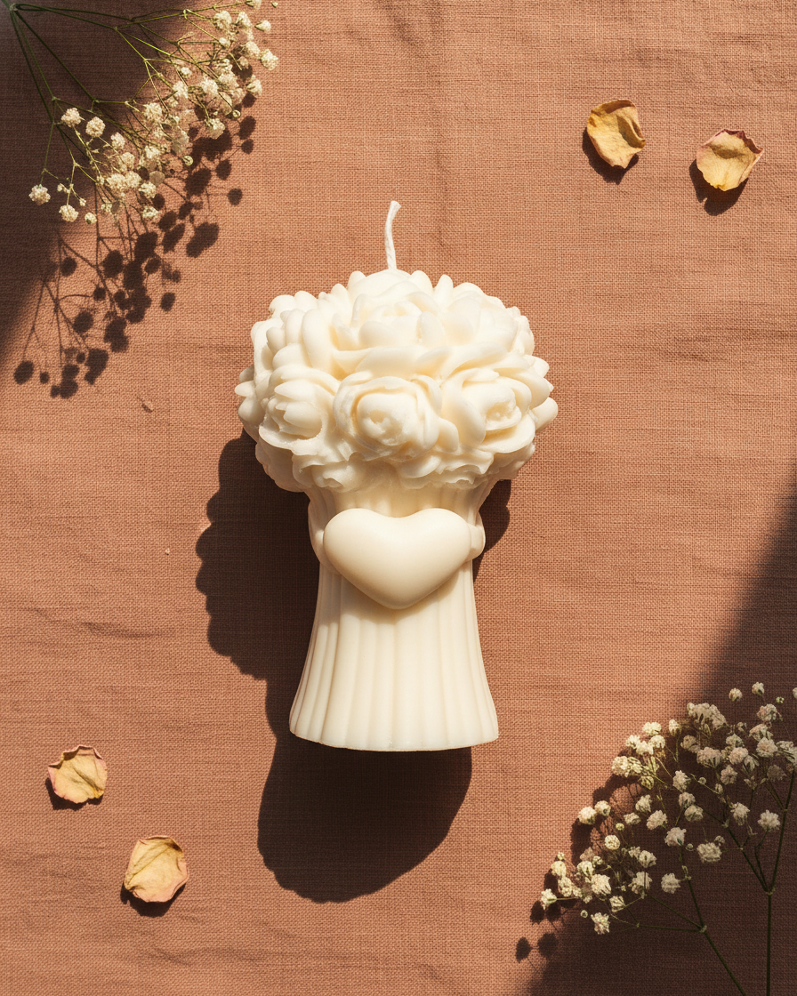 big rose bouquet candle large valentines day gift india karessa candles