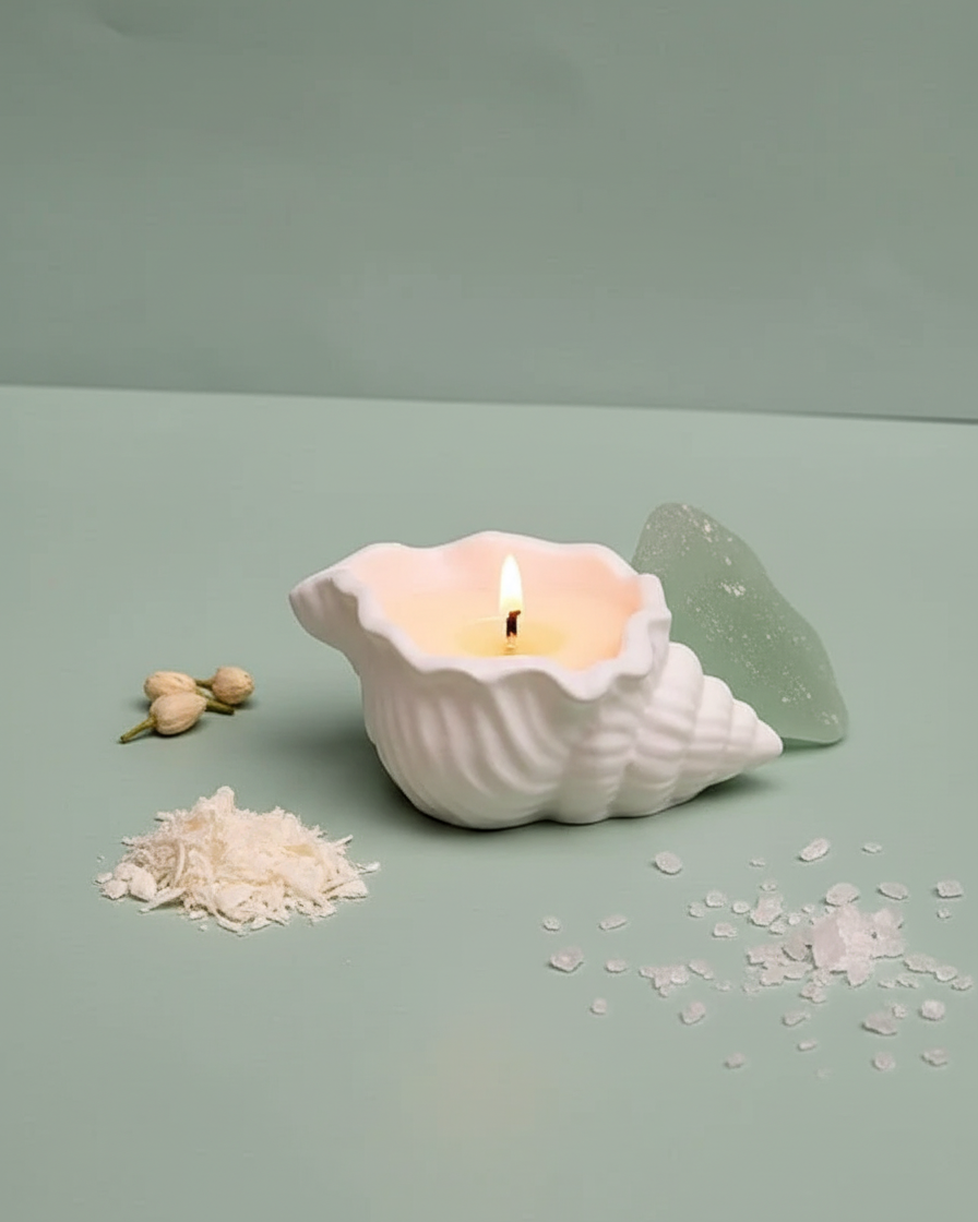 shell candle jar lavender 24 hour burn pack of 2 reusable india karessa candles