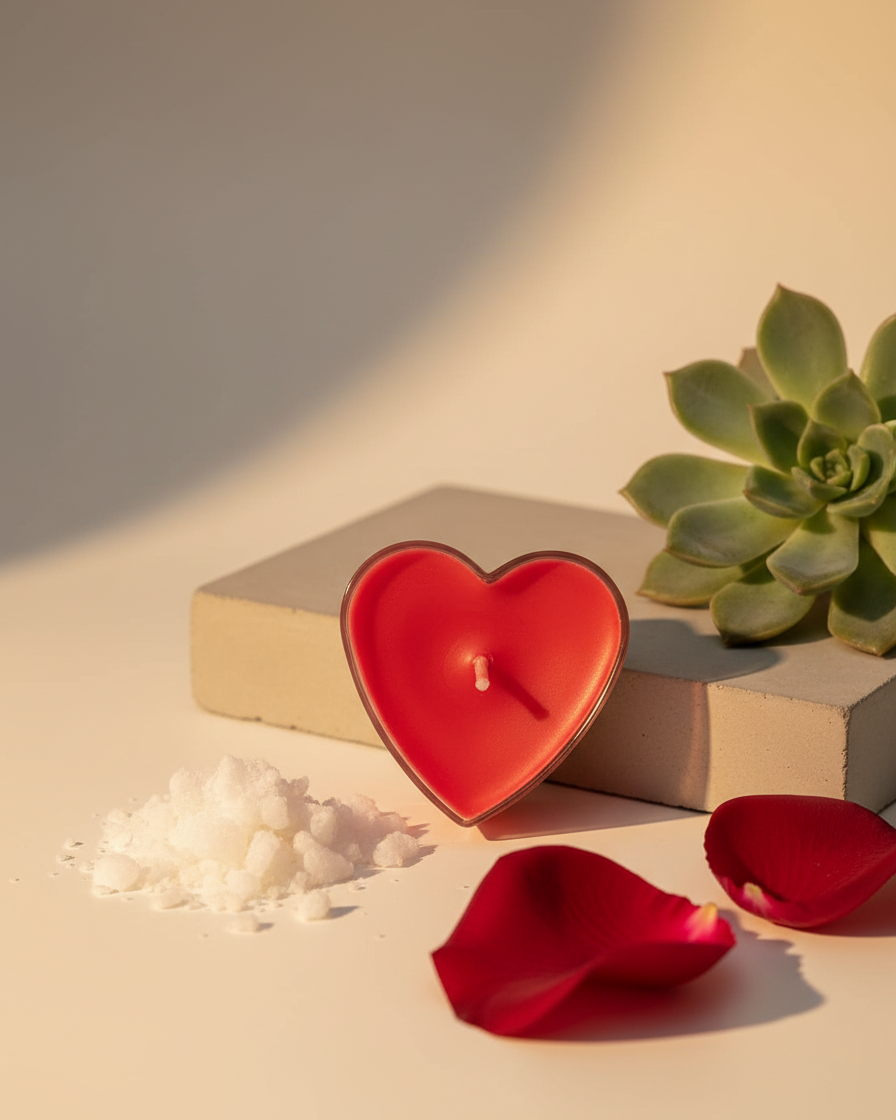 heart tealight candles pack of 12 rose scented india karessa candles