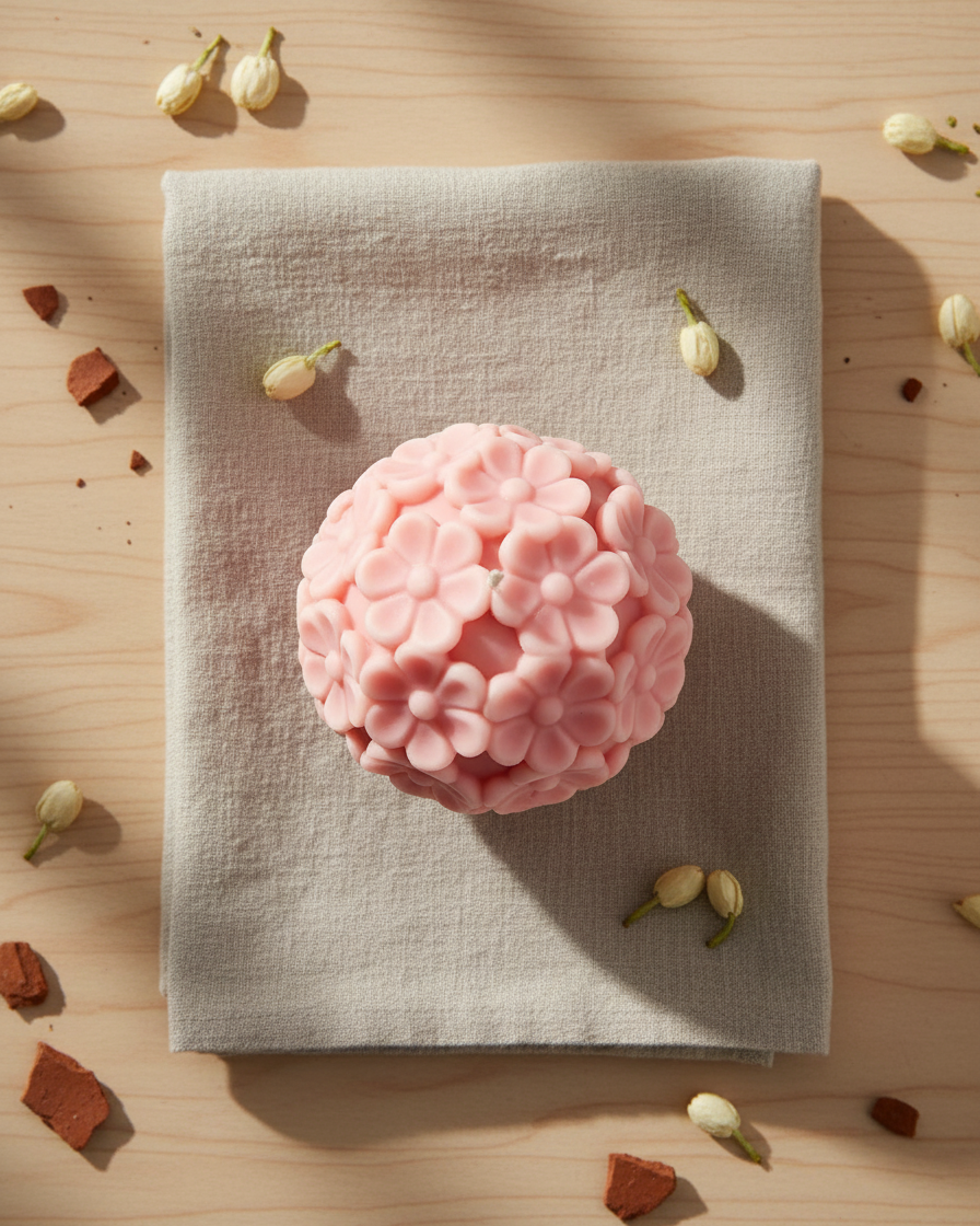 flower ball scented candle decorative floral sphere india karessa candles