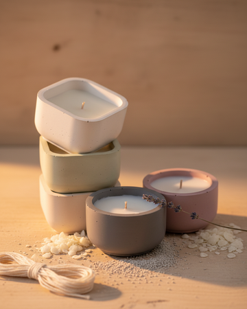 pack of 2 small concrete gypsum jar soy wax candles india karessa candles