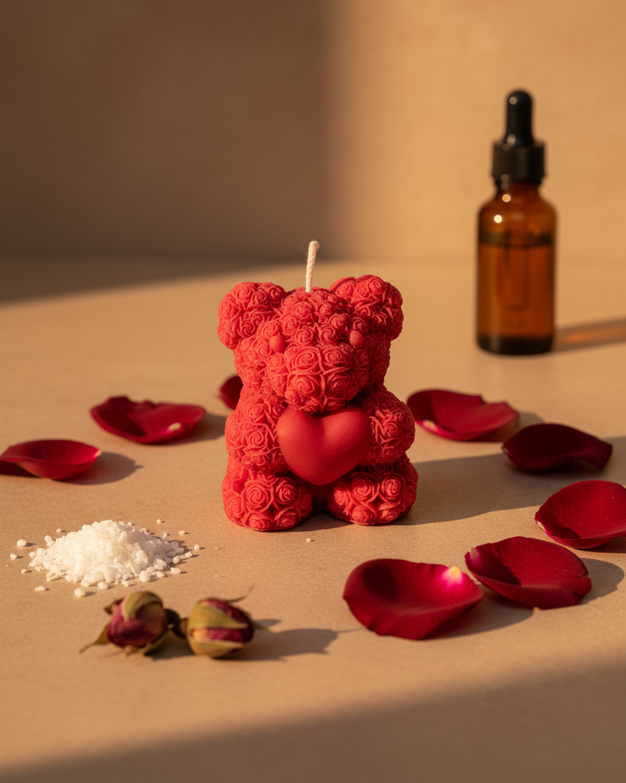 teddy bear candle set of 3 valentines gift set india karessa candles