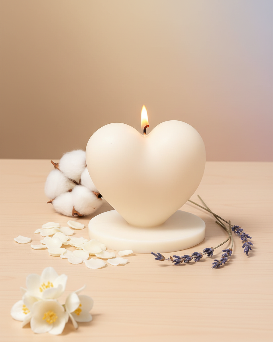 3d standing heart scented candle valentines india karessa candles