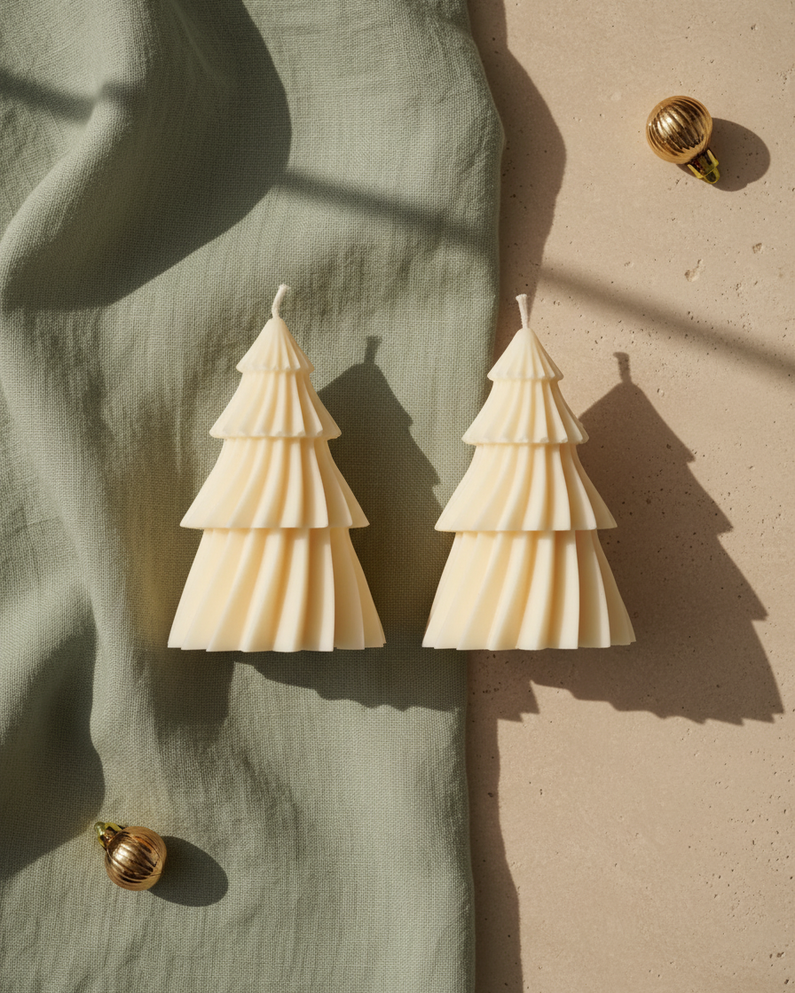 geometric tree soy wax candle modern festive decor india karessa candles