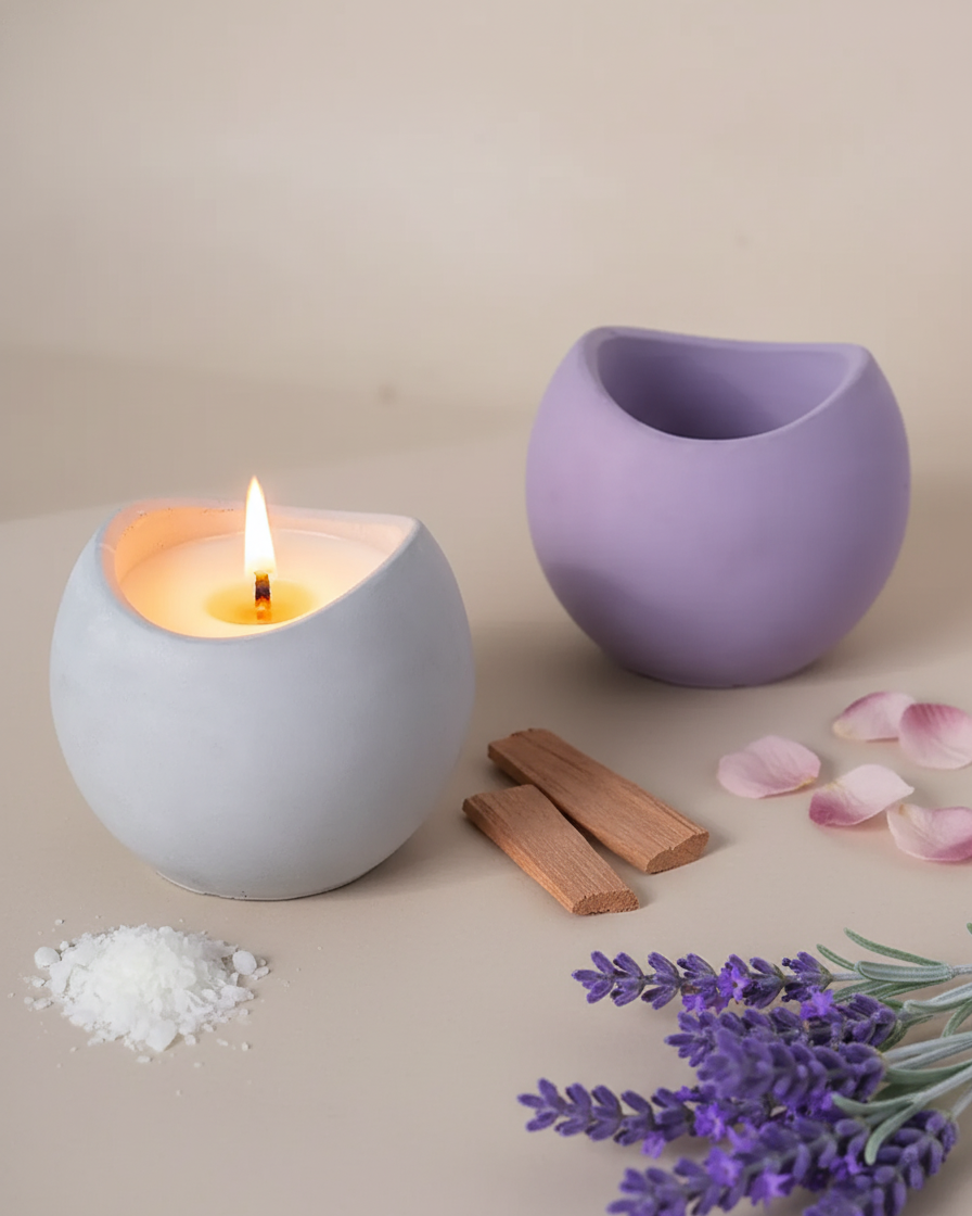 concrete gypsum bowl candle wide soy wax india karessa candles