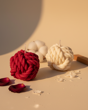 knot rope candle pack of 2 sculptural soy wax india karessa candles