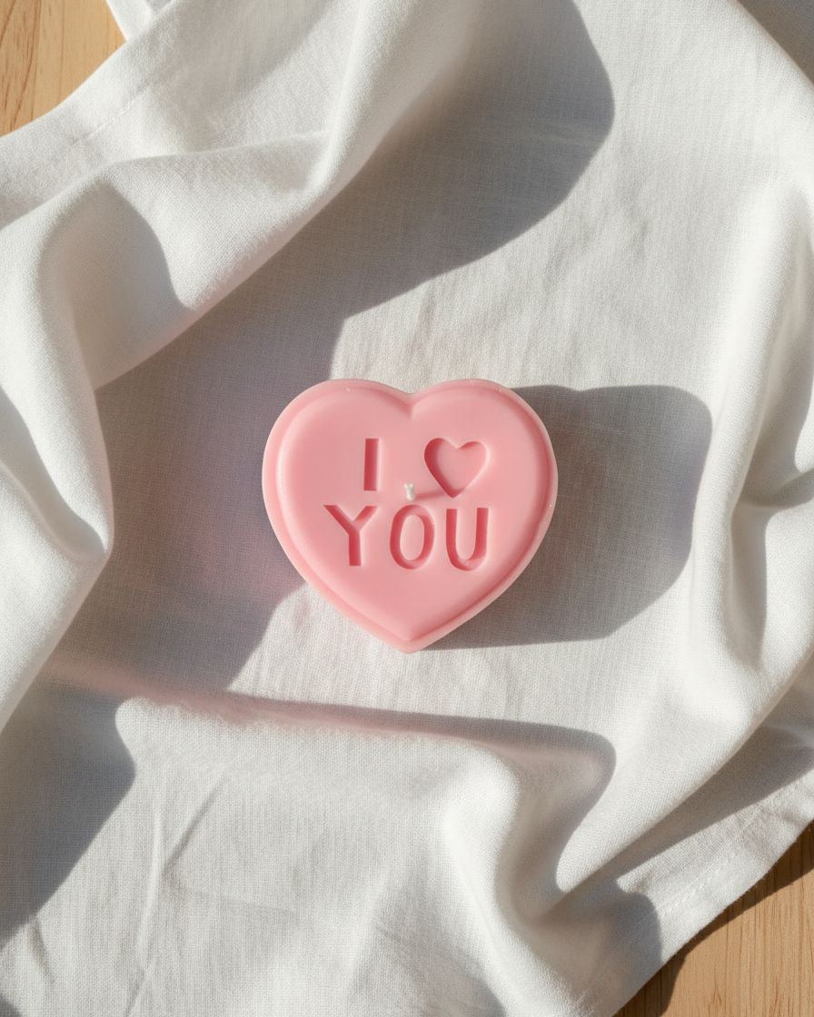 i love you heart candle valentines special soy wax india karessa candles