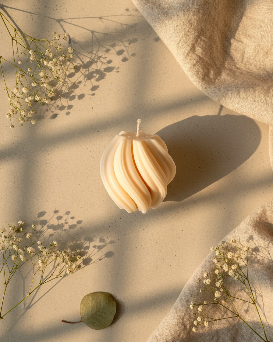 lawa swirl candle scented soy wax premium pillar india karessa candles