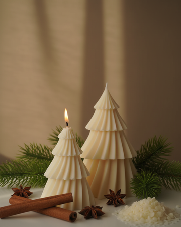 geometric tree soy wax candle modern festive decor india karessa candles