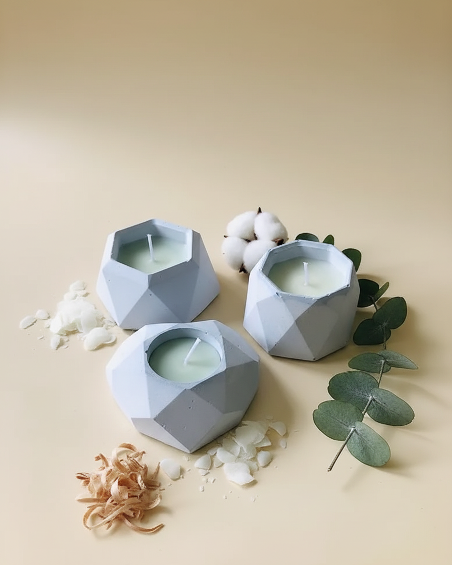 pack of 3 concrete jar soy wax candles best value india karessa candles