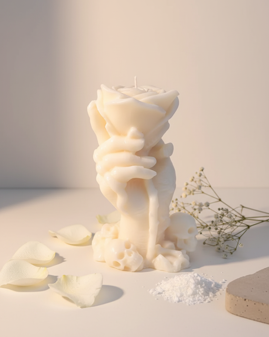 witch hand rose candle dark romantic valentines proposal india karessa candles