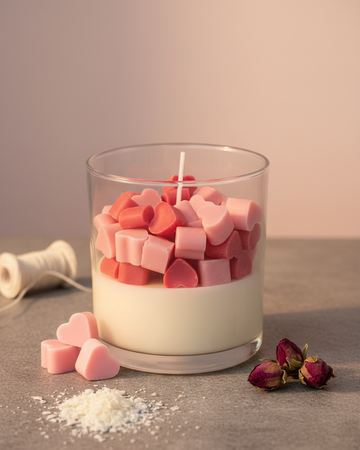 double layered heart glass candle valentines romantic india karessa candles