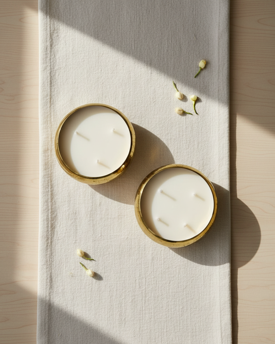 round urli soy wax candle aromatherapy diwali india karessa candles