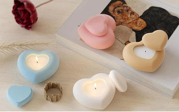 Heart Candle Concrete Gypsum Heart Candle Scented Candle
