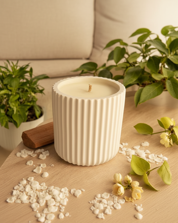 Luxury Soy Wax Candle — Concrete Jar with Lid | India