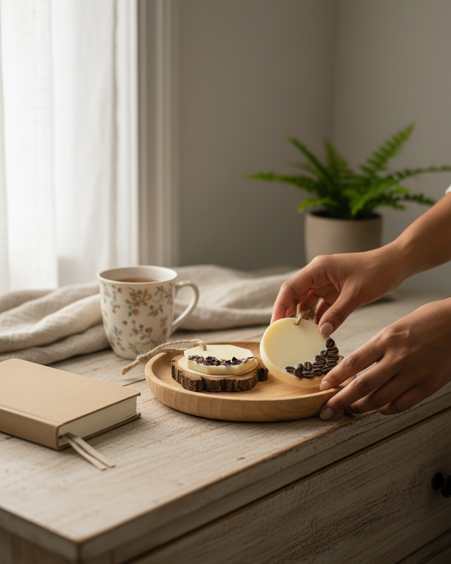 scented soy wax sachet combo pack of 3 fragrance tablets india karessa candles