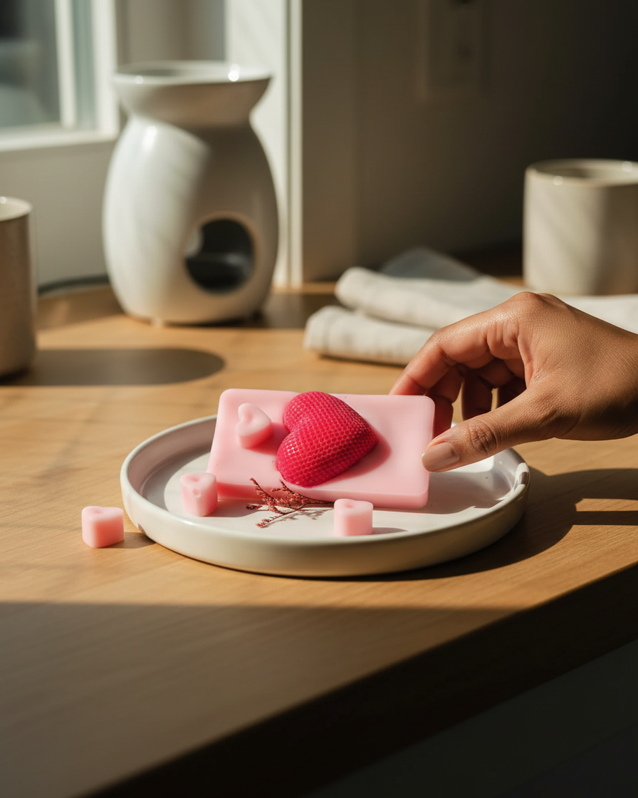 scented wax sachet 3d heart fragrance tablet india karessa candles