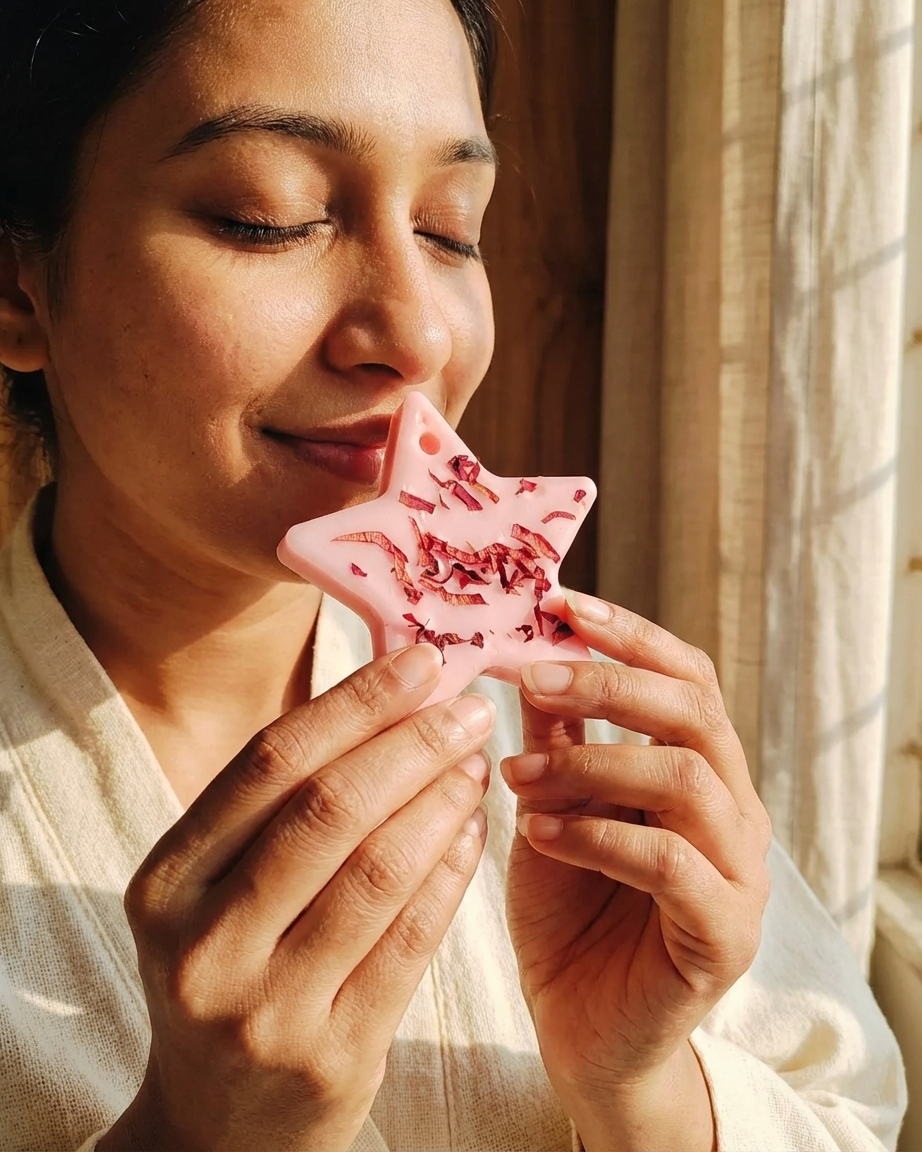 valentines star sachet rose fragrance tablet india karessa candles