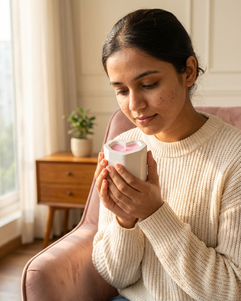 valentines heart jar candle pack of 3 concrete gypsum india karessa candles