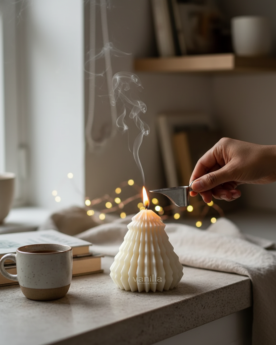 origami christmas tree candle festive soy wax india karessa candles