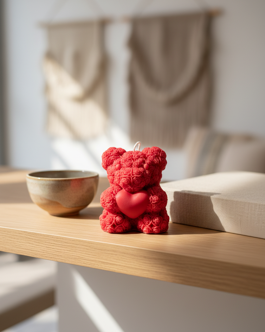 teddy bear candle set of 3 valentines gift set india karessa candles