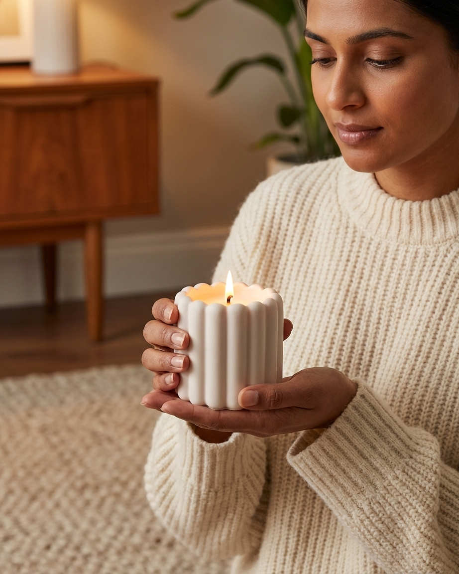 ribbed jar soy wax candle housewarming gift india karessa candles