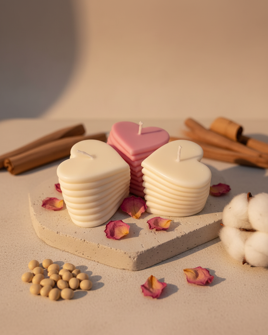 wave twisted 3d pillar candle sculptural soy wax india karessa candles