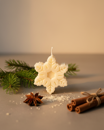 snowflake candle winter decorative soy wax india karessa candles