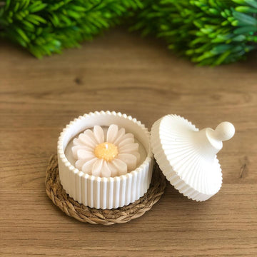jasmine daisy ribbed jar candle concrete gypsum jar candle