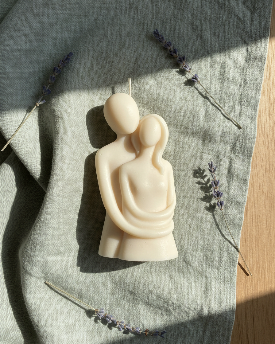 hugging couple candle romantic valentines day gift india karessa candles