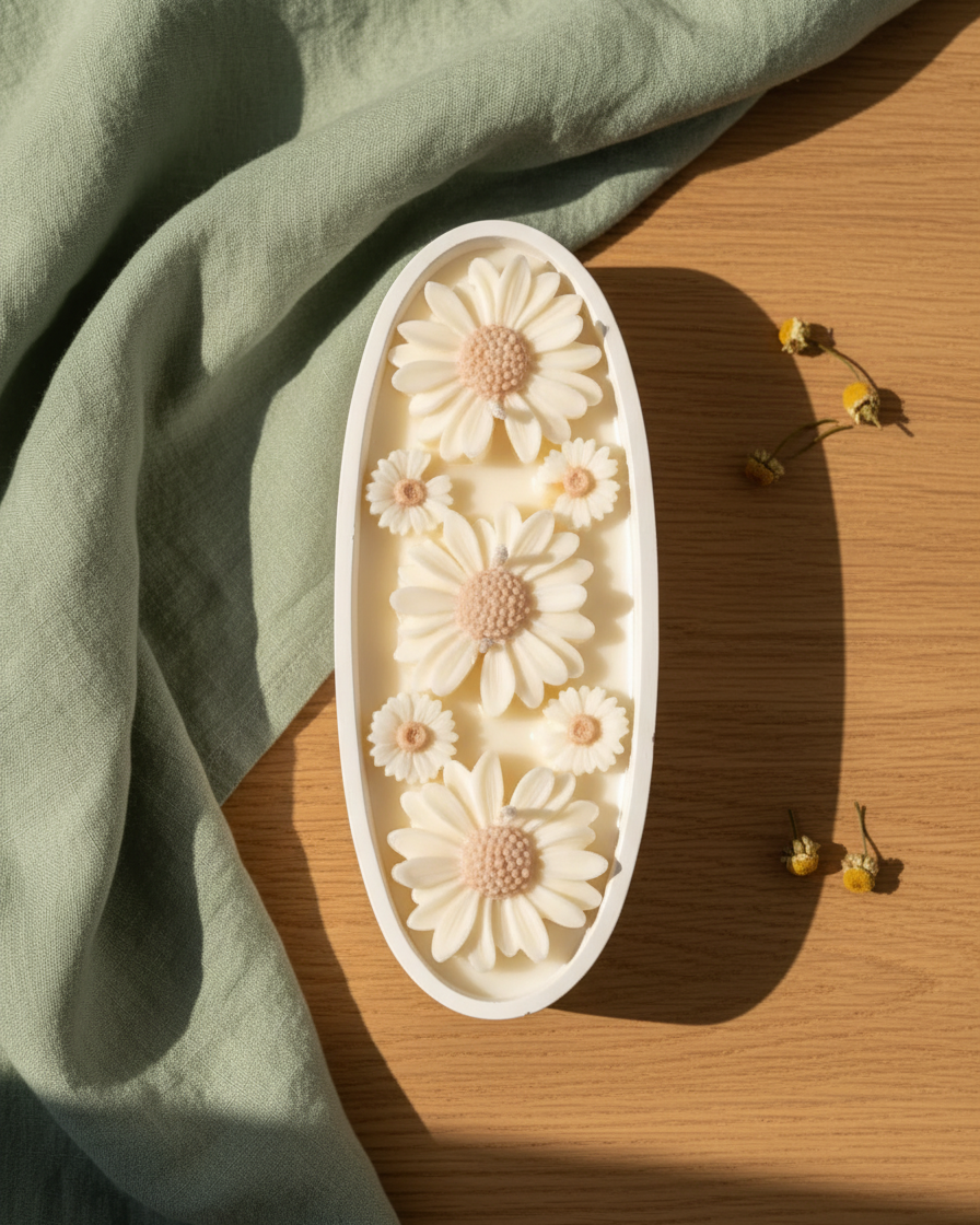 floral boat jar scented candle concrete gypsum india karessa candles