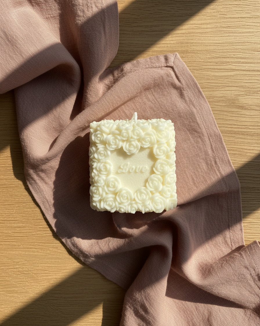 cylindrical rose heart love candle handmade soy wax valentines india karessa candles