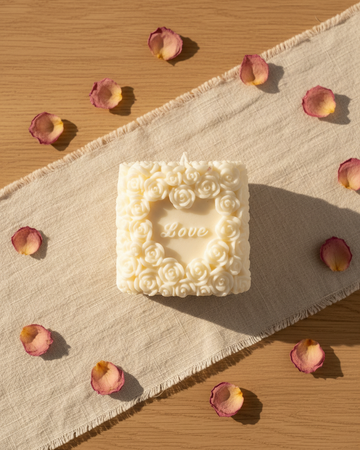 cylindrical rose heart love candle handmade soy wax valentines india karessa candles