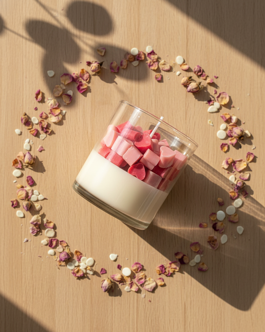 double layered heart glass candle valentines romantic india karessa candles