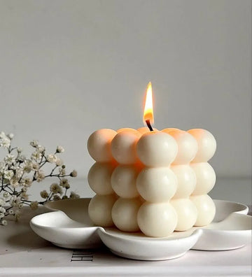 big bubble candle white lilly scented bubble candle