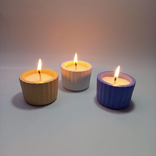 pack of 2 concrete gypsum bowl candle container jar candle