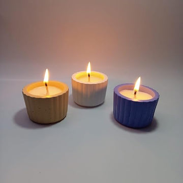 pack of 2 concrete gypsum bowl candle container jar candle