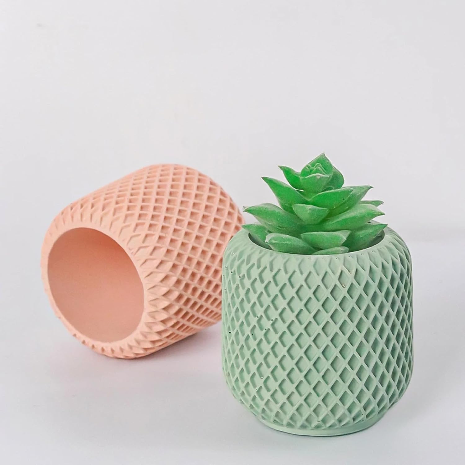 concrete mesh pot candle soy wax candle